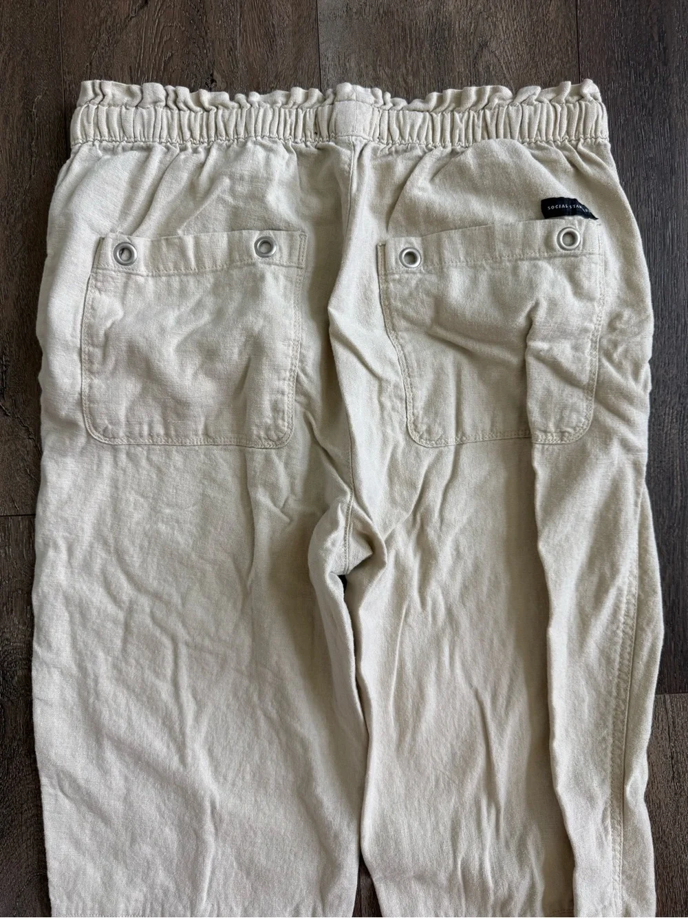 Social Standard Sanctuary Linen Jogger Tan Pants Women’s Size Medium - Picture 8 of 8